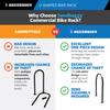 Sandbaggy U-Shaped Industrial Metal Bike Rack for Sidewalks - Surface Mount (2 Bike Capacity) - Businesses, Sidewalks, Public Spaces (2) view 3