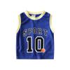 Mobarta Toddler Kids Sports Athletic Jersey Shorts Set Todder Boys Jerseys Outfit 2 Piece Basketball Tank Top Mesh Shorts Set (Blue_s10, 18 Months) view 2
