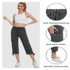 YuKaiChen Women's Capris Hiking Summer Pants Outdoor Athletic Travel Casual Lightweight Quick Dry with Pockets Darkgrey M view 4