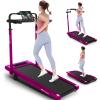 ANCHEER Walking Pad Treadmill with 12% Incline&Adjustable Height, 4 in 1 Under Desk Treadmills with Desk Workstation, Foldable Treadmill for Home 300lb,3 Type Control (Light Pink) view 1
