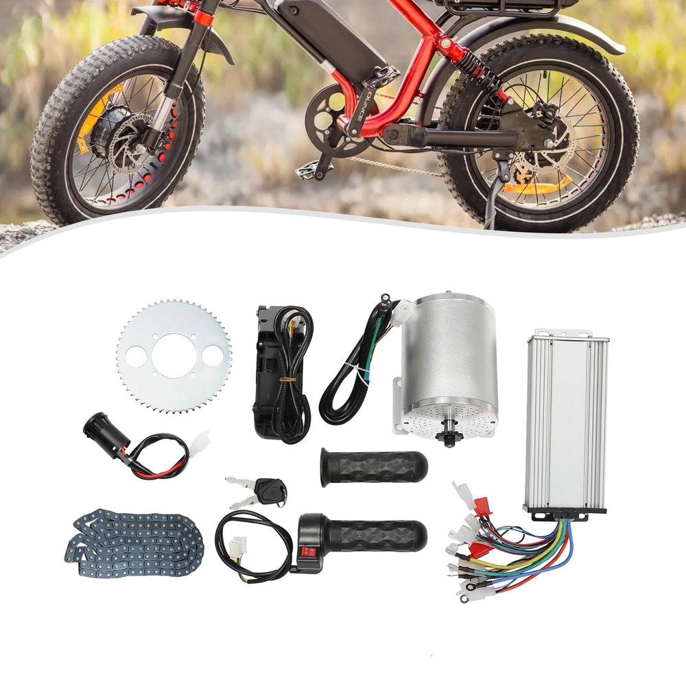 Brushless Motor Kit, 3000W 72V Brushless DC Motor with 24 Mosfet 43A Controller for Electric Scooter, E Bike, Motorcycle DIY Conversion