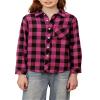 Betusline Girls' Plaid Flannel Shirt, Kids Long Sleeve Button Button Shirts Tops, F Pink & Black #12-3 Years= Tag 100 view 1