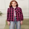 Betusline Girls' Plaid Flannel Shirt, Kids Long Sleeve Button Button Shirts Tops, F Pink & Black #12-3 Years= Tag 100 view 2