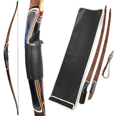 60 Inch Takedown Longbow 20-55Lbs Traditional Longbow Wood Triangle Hunting Bow Right Hand for Archery Hunting Target Shooting Training (Plug-in/Only Bow, 45lbs)