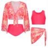 Bathing Suit for Girls Size 7-8 4 Piece Tankini Set with Cover Up Swimsuit Swimwear Set view 1