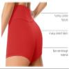 Women's 3"/5" High Waisted Biker Shorts - Spandex Yoga, Workout, Cycling, Volleyball, Dance | Athletic Booty Shorts in red, Activewear Clothes for Workout Outfits or Under Dresses, Great Deals view 4