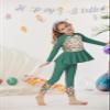 Girls Swimsuits Size 7 Green Daisy Tree Bathing Suit Sun Protect Rash Guard Sets view 2