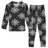 ALAZA White Snowflake Black Merry Christmas 2 Piece Pajama Set Long Sleeve Top and Pants Sleepwear Unisex 8Y view 1