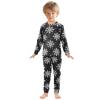 ALAZA White Snowflake Black Merry Christmas 2 Piece Pajama Set Long Sleeve Top and Pants Sleepwear Unisex 8Y view 3