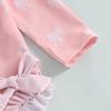 Baby Girl Swimsuit Baby Girls Long Sleeve One Piece Swimsuit Romper with Hat Bathing Suit Toddler Bathing Suit (a-Pink, 3-6 Months) view 2