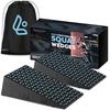 Flexelent Squat Wedge Block Pair, Squat Ramp, Calf Raise Block, Anti-Slip Slant Board, ATG Equipment to Boost Workout, 17 Incline, 3.5x5.9x12.2, Backpack Included, Trendy Trio(Light Blue, Pink, Lime) view 2