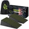 Flexelent Squat Wedge Block Pair, Squat Ramp, Calf Raise Block, Anti-Slip Slant Board, ATG Equipment to Boost Workout, 17 Incline, 3.5x5.9x12.2, Backpack Included, Trendy Trio(Light Blue, Pink, Lime) view 4