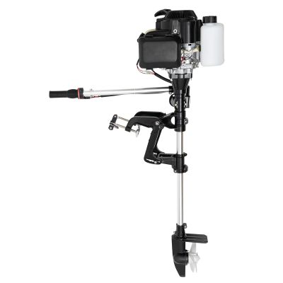 4 Stroke 7.5HP Outboard Motor, 144CC Heavy Duty Inflatable Fishing Boat Engine with Hand and Electric Start, Gasoline Boat Motor Engine with Air Cooling TCI System for Wooden Boats, Kayaks