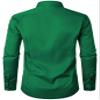 JEMITOP Men's Stretch Wrinkle Free Dress Shirts Formal Wedding Prom Long Sleeve Button Down Shirt Green M view 4