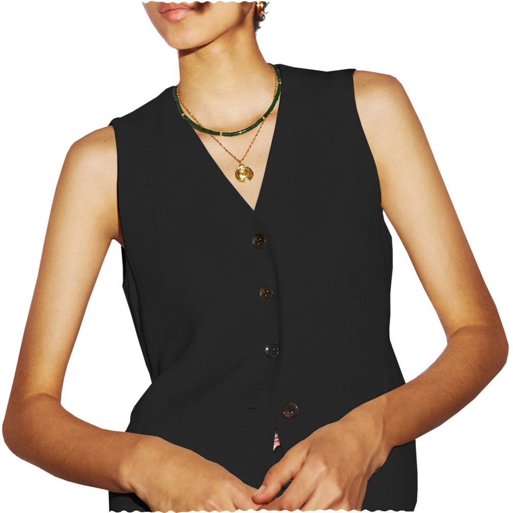 Duereyoo Womens Linen Vests V-neck Lightweight Sleeveless Crop Top Winter Waistcoat