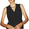 Duereyoo Womens Linen Vests V-neck Lightweight Sleeveless Crop Top Winter Waistcoat view 1