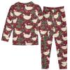 ALAZA Christmas Goose Flower Blossom 2 Piece Pajama Set Long Sleeve Top and Pants Sleepwear Unisex 5T Multicolor view 2