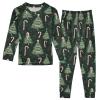 ALAZA Candy Cane Christmas Tree Star Ball 2 Piece Pajama Set Long Sleeve Top and Pants Sleepwear Unisex 5T Multicolor view 1