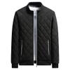 QOAAIE Men's Fleece Lined Quilted Jackets Winter Parka Stand Collar Padded Jackets Casual Windproof Bomber Coat (Black,Large) view 1