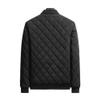 QOAAIE Men's Fleece Lined Quilted Jackets Winter Parka Stand Collar Padded Jackets Casual Windproof Bomber Coat (Black,Large) view 2