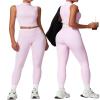 yoga sets for women 2 piece Seamless Workout Sets for Women High Waist Removing chest pad workout sets view 1
