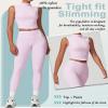 yoga sets for women 2 piece Seamless Workout Sets for Women High Waist Removing chest pad workout sets view 3