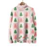 Christmas Sweater for Women Turtleneck Tree Elk Printed Long Sleeve Tops Lightweight Warm Casual Sweatshirt Plus Size C-White view 3