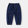 Betadog Sweats for Boys', Baby Boy Pants Girl's Solid Elastic Waist Thermal Lined Jogger Sweatpants (Navy, 12-24 Months) view 3