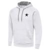 Antigua Men's White Dallas Cowboys Brushed Carbon Victory Pullover Hoodie view 2