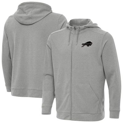 Antigua Men's Heather Gray Buffalo Bills Effortless Full-Zip Hoodie Jacket