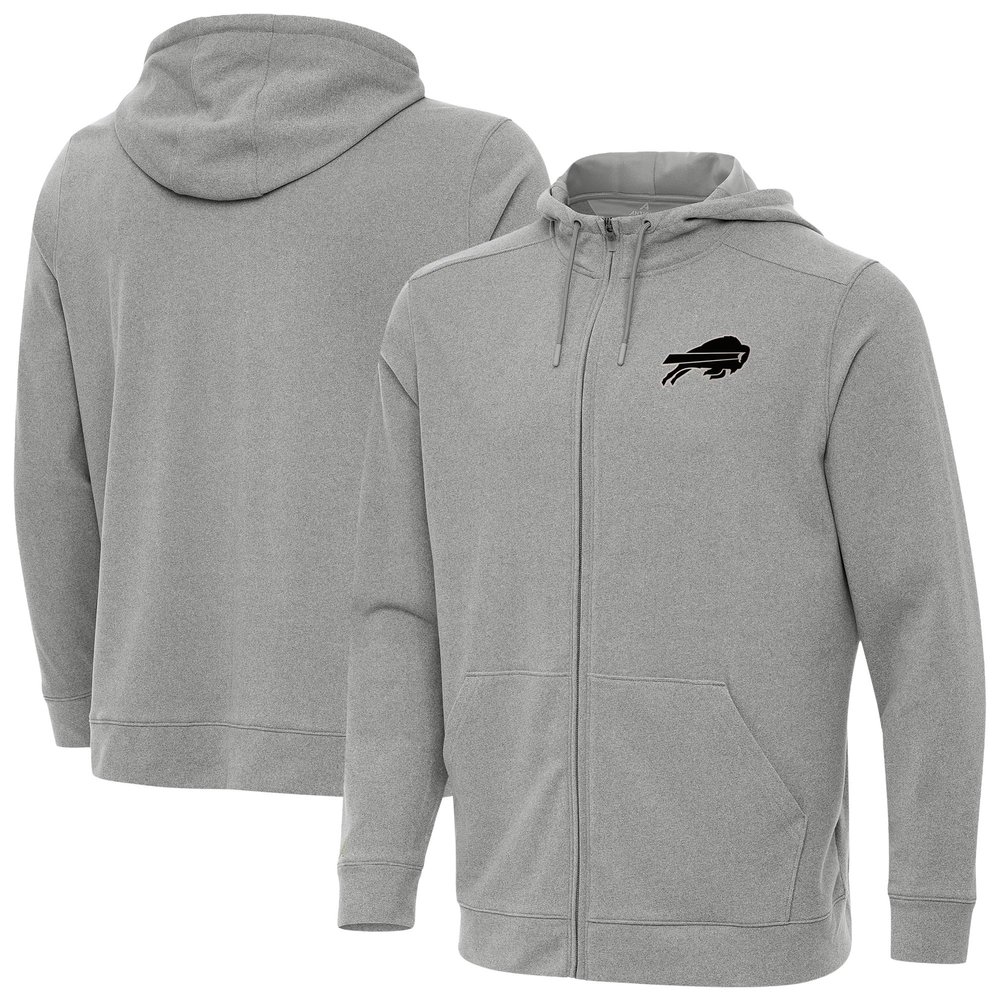 Antigua Men's Heather Gray Buffalo Bills Effortless Full-Zip Hoodie Jacket