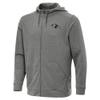 Antigua Men's Heather Black Baltimore Ravens Effortless Full-Zip Hoodie Jacket view 2