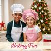 Personalized Lil' Baker Kids Chef Hat & Apron - Customized Toddler Chef Hat, Elastic Band - Kids Kitchen Gear in White, Black, Red, Purple, Pink view 2