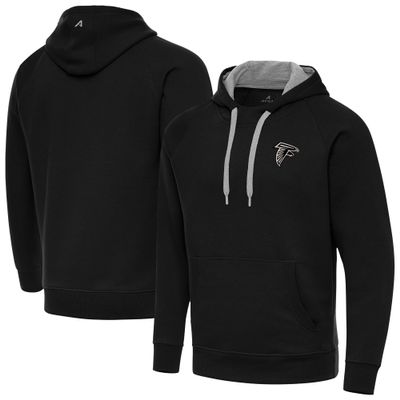 Antigua Men's Black Atlanta Falcons Brushed Carbon Victory Pullover Hoodie