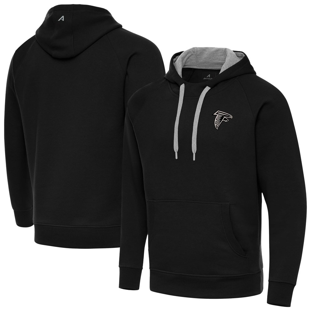 Antigua Men's Black Atlanta Falcons Brushed Carbon Victory Pullover Hoodie