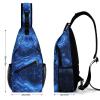 DWVTMNS Chest Bag Electric Blue Pattern Printed Front Chest Pack Crossbody Pack for Hikingcycling Shopping Mountain Climbing view 2