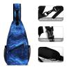 DWVTMNS Chest Bag Electric Blue Pattern Printed Front Chest Pack Crossbody Pack for Hikingcycling Shopping Mountain Climbing view 3