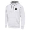 Antigua Men's White Las Vegas Raiders Brushed Carbon Victory Pullover Hoodie view 2