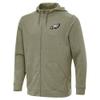 Antigua Men's Olive Philadelphia Eagles Effortless Full-Zip Hoodie Jacket view 2
