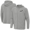 Antigua Men's Heather Gray Philadelphia Eagles Effortless Full-Zip Hoodie Jacket view 1