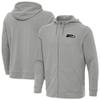 Antigua Men's Heather Gray Seattle Seahawks Effortless Full-Zip Hoodie Jacket view 1