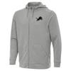 Antigua Men's Heather Gray Detroit Lions Effortless Full-Zip Hoodie Jacket view 2