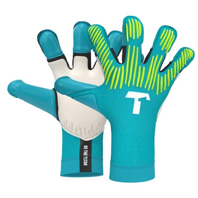 T1TAN Rebel 2.0 Sky Blue - Soccer Gloves Football - Goalie Gloves for Goalkeeper - Adults and Youth - Size 8