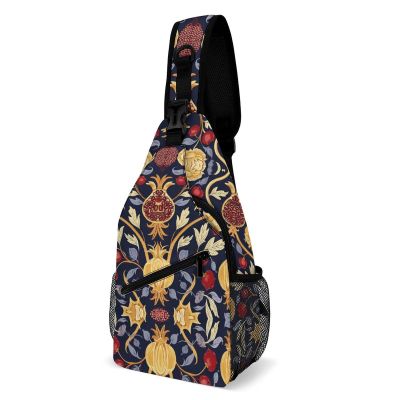 DWVTMNS Chest Bag Hand Drawn Pomegranate Printed Front Chest Pack Crossbody Pack for Hikingcycling Shopping Mountain Climbing