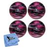 Bowlerstore Products EPCO Candlepin Bowling Ball- Marbleized - Magenta, Black & White (4 1/2 inch- 2lbs. 5oz.) 4 Balls