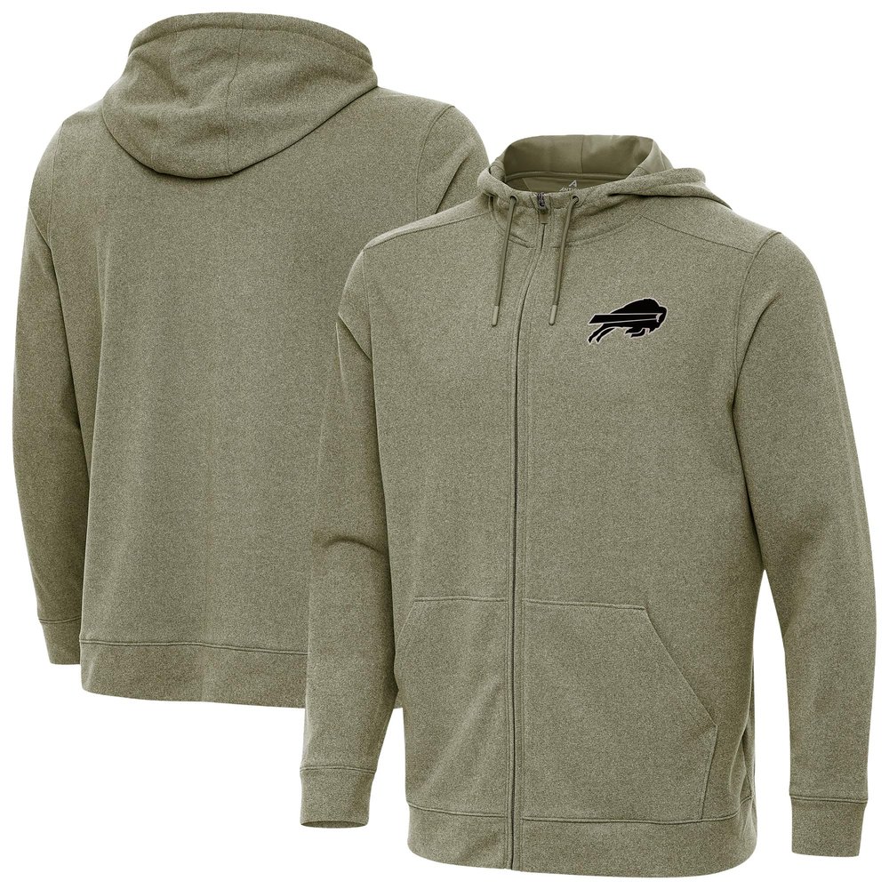 Antigua Men's Olive Buffalo Bills Effortless Full-Zip Hoodie Jacket
