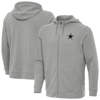 Antigua Men's Heather Gray Dallas Cowboys Effortless Full-Zip Hoodie Jacket