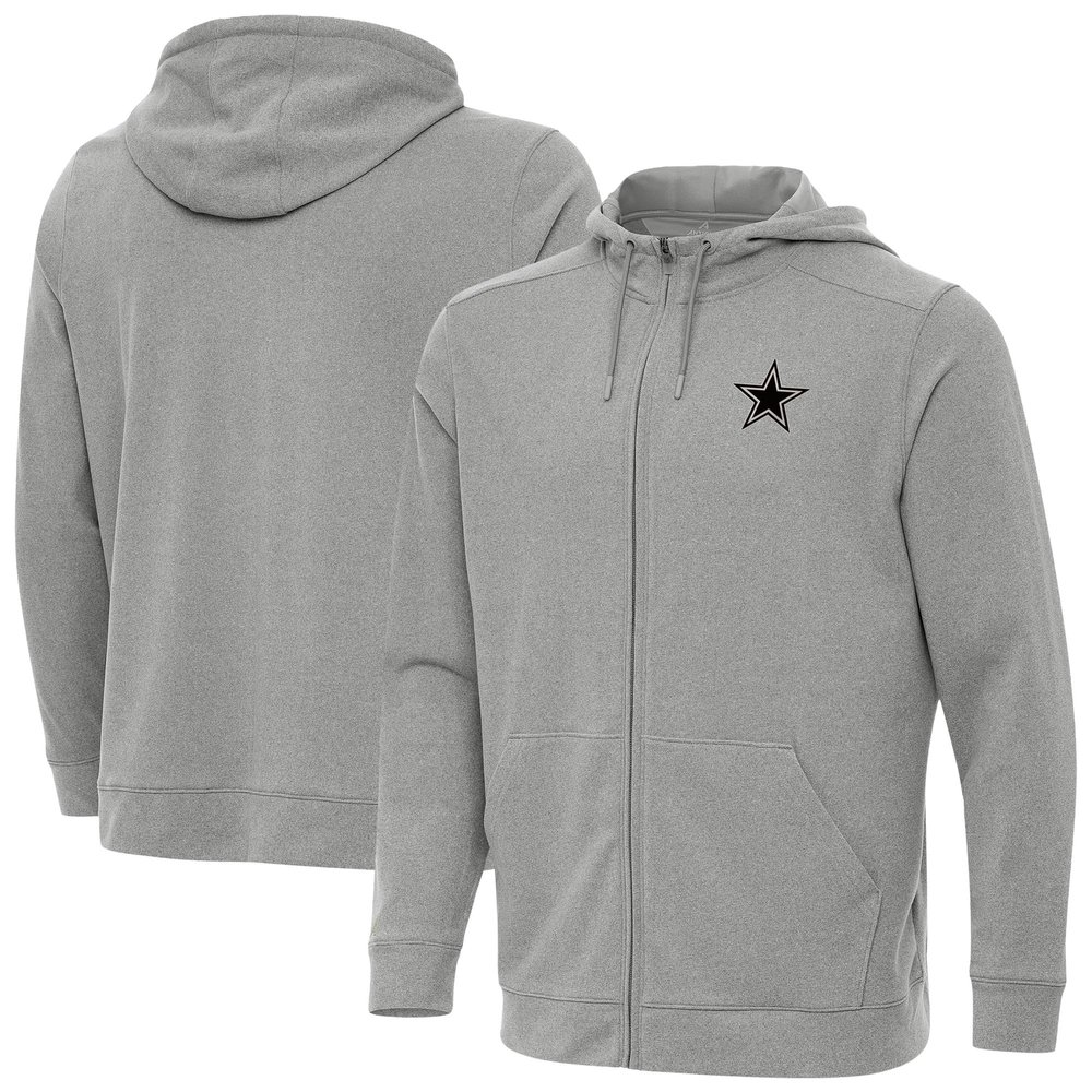 Antigua Men's Heather Gray Dallas Cowboys Effortless Full-Zip Hoodie Jacket