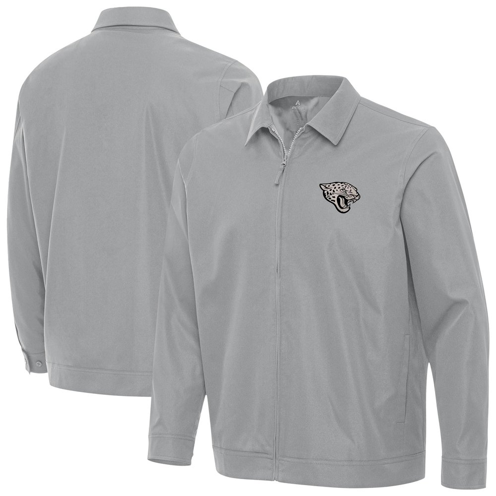 Antigua Men's Gray Jacksonville Jaguars Pivot Full-Zip Jacket