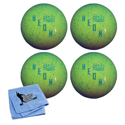 Bowlerstore Products EPCO Neon Candlepin Bowling Ball- Neon Green (4 1/2 inch- 2lbs. 6oz.) 4 Balls